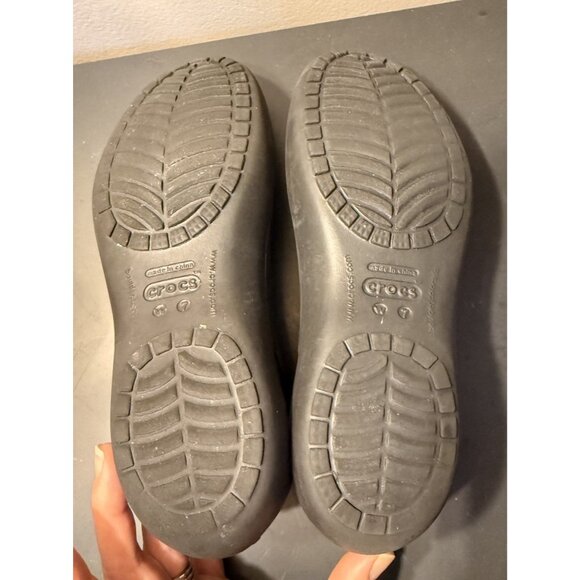 Crocs Ballet Flats Slip On Kadee Black Closed Toe Comfort Shoes Women’s Size 7 - Picture 6 of 6